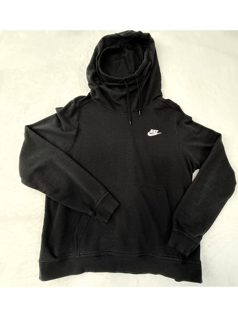Nike Womens L Black Funnel Neck Hoodie Pullover Kangaroo Pocket - Picture 3 of 10